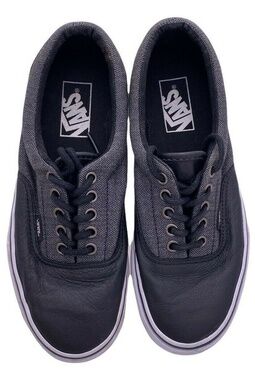 Vans Era 59 C&L Black Leather Herringbone Skate Shoes Men 6.5 Women 8 Low Top